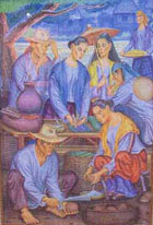 Puto Bumbong - watercolor painting